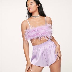Nasty Gal Feather Crop Top